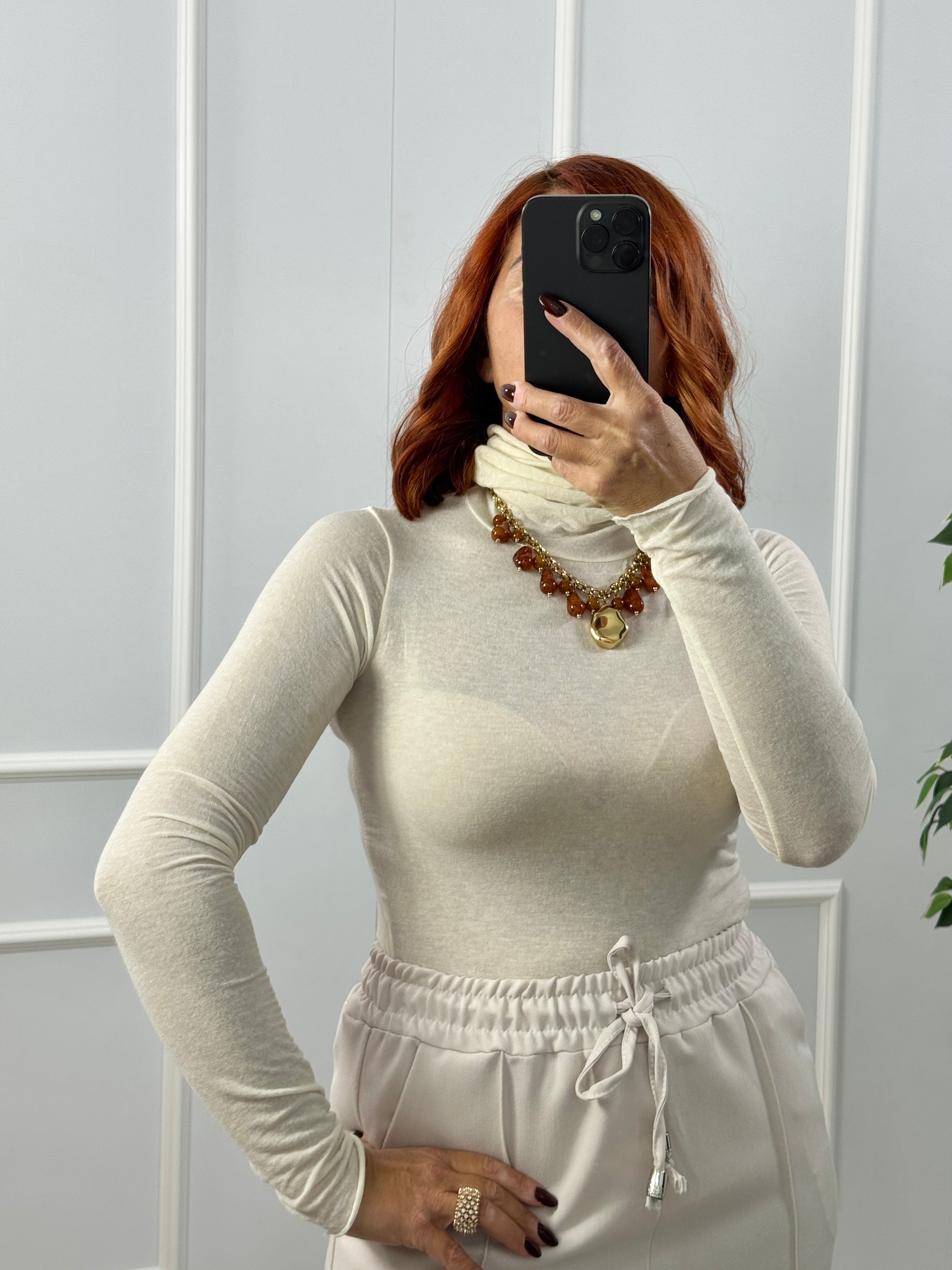 MAGLIA KYM T.UNITA COLLO ALTO MISTO CASHMERE