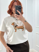 T-SHIRT BASSOTTO ANIMALIER
